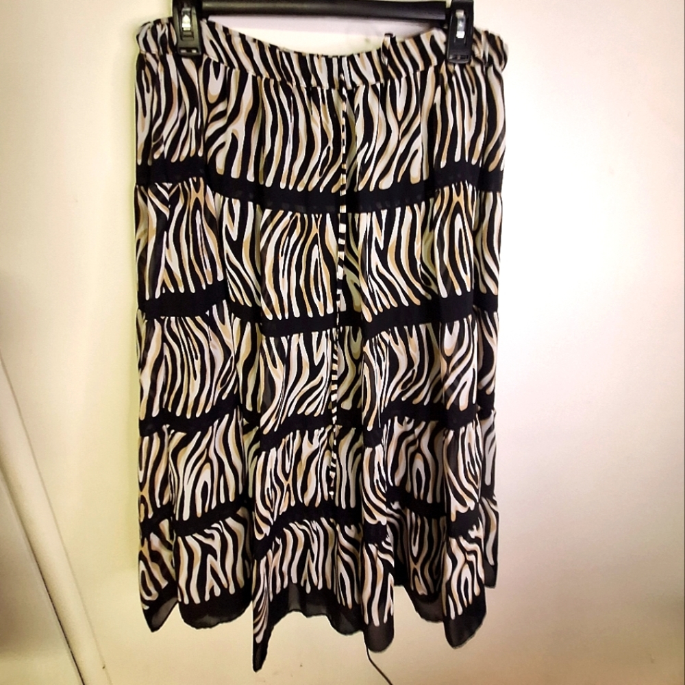 Alfred Dunner 5 Tiered Zebra Skirt Size 12